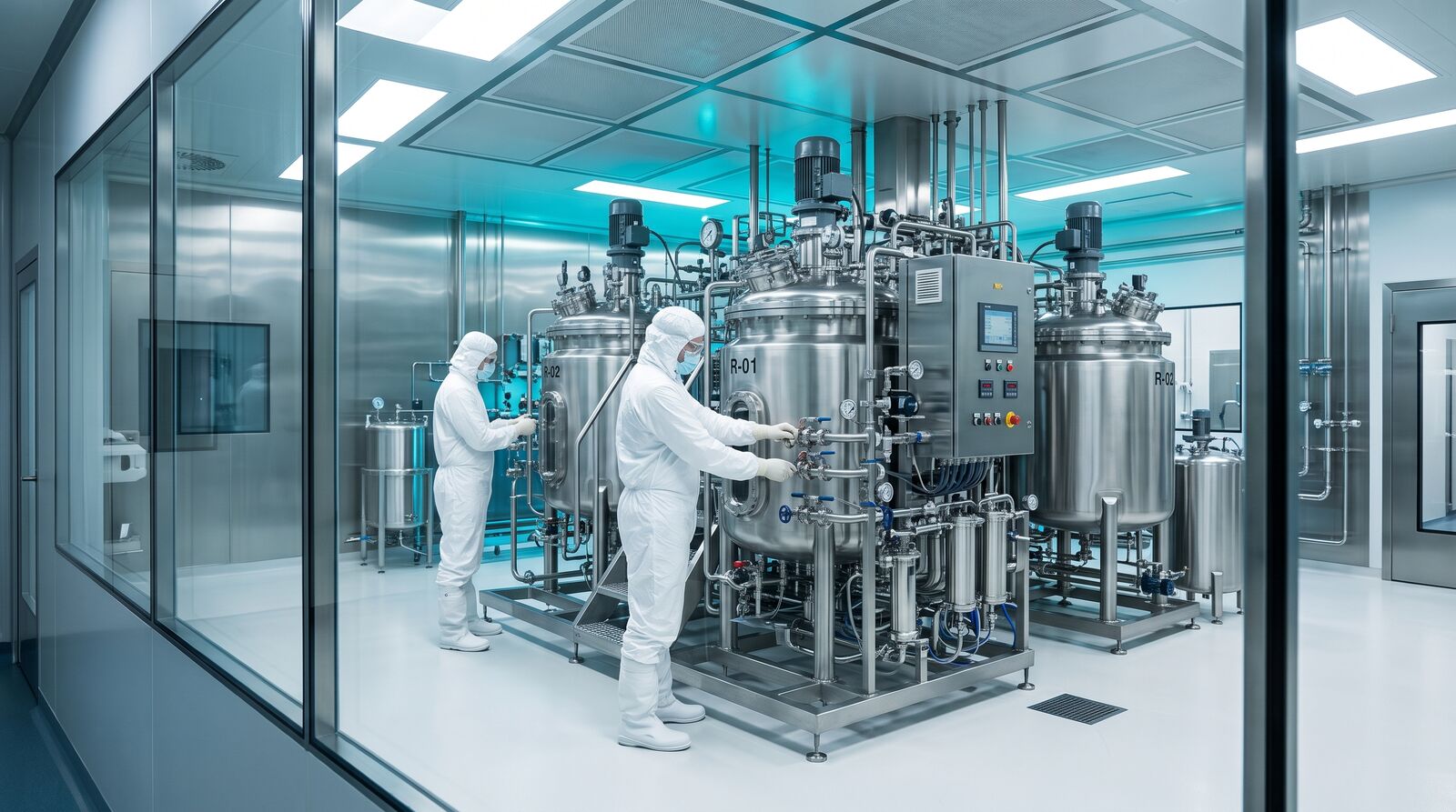 GMP pharmaceutical cleanroom corridor